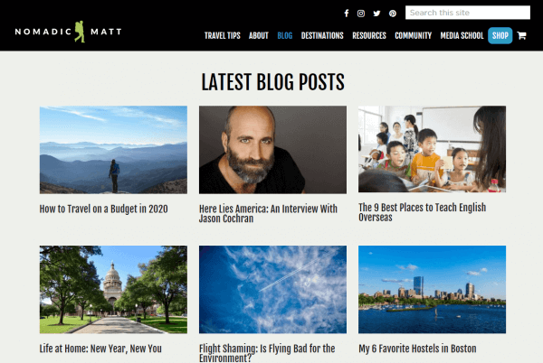 Nomadic Matt website