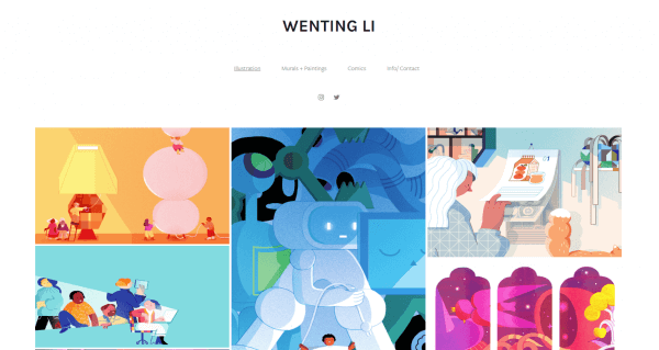 a screenshot of the Wenting Li website.