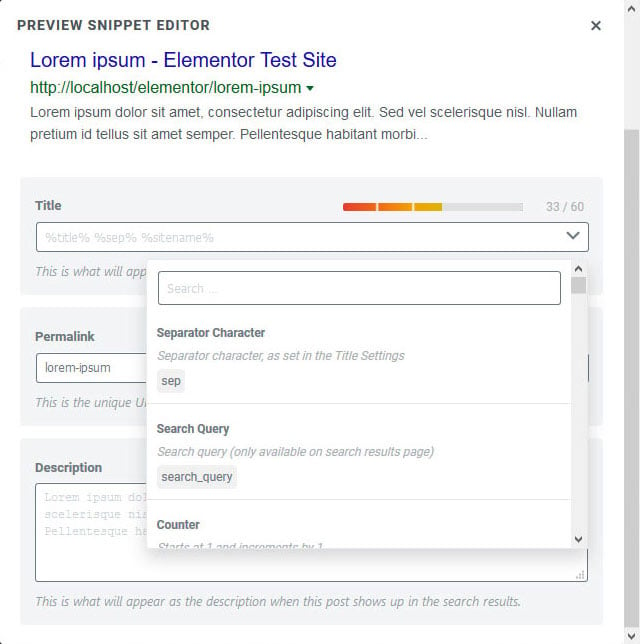 Rank Math Snippet Editor Variables The New Rank Math Seo Integration For Elementor Explained 4