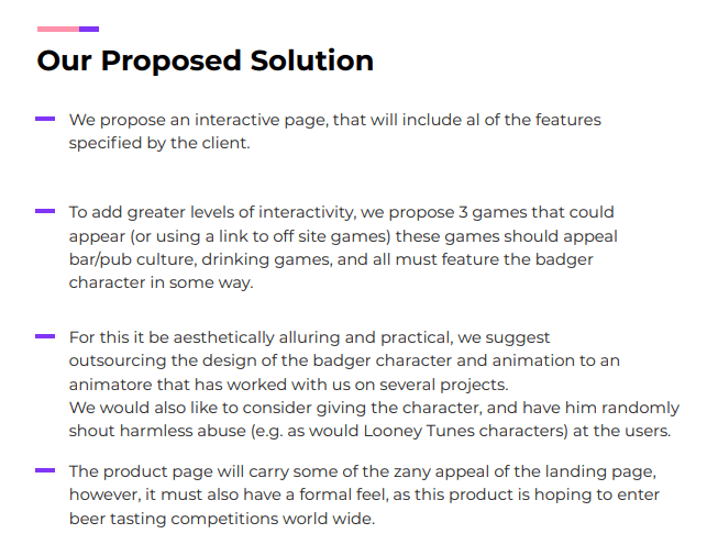 example of the solution section