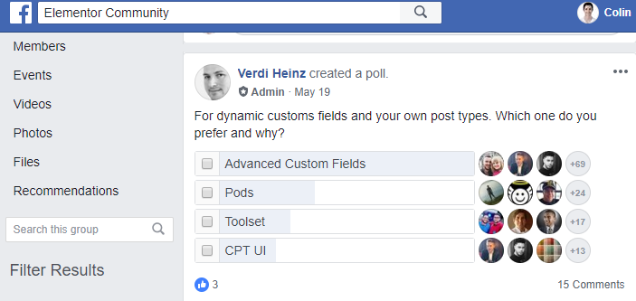 Survey Elementor Facebook Group Advanced Custom Fields Vs. Pods Vs. Toolset: A Detailed Comparison Survey Elementor Facebook Group Advanced Custom Fields Vs. Pods Vs. Toolset: A Detailed Comparison 1