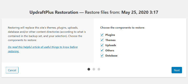 Wordpress Backup Tutorial 10 Restore Backup Components Wordpress Backup: How To Backup Wordpress Site - Manually Or Using A Plugin Wordpress Backup Tutorial 10 Restore Backup Components Wordpress Backup: How To Backup Wordpress Site - Manually Or Using A Plugin 11