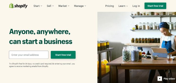 Shopify-Homepage Shopify