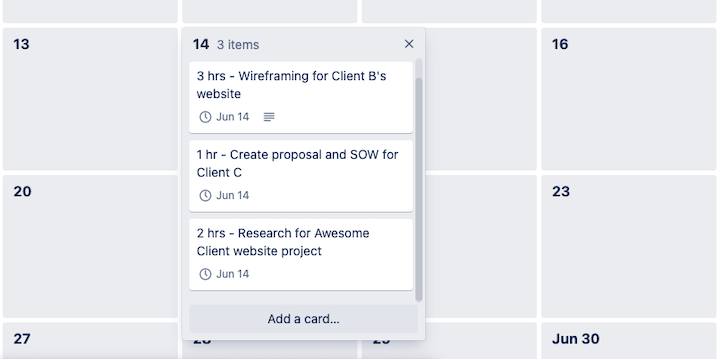 calendar power up trello