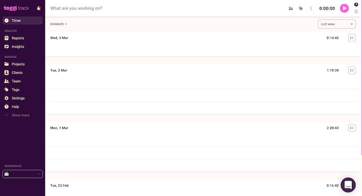 7 Toggle Time Tracking 10 Mejores Herramientas De Gestión Del Tiempo Para Diseñadores Web 7-Toggle-Time-Tracking