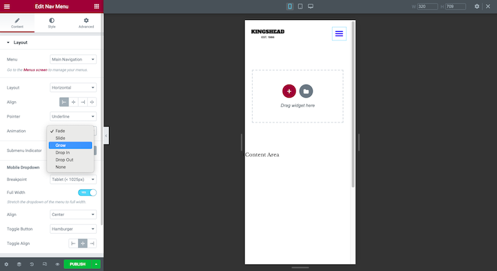 elementor-mobile-header-editing