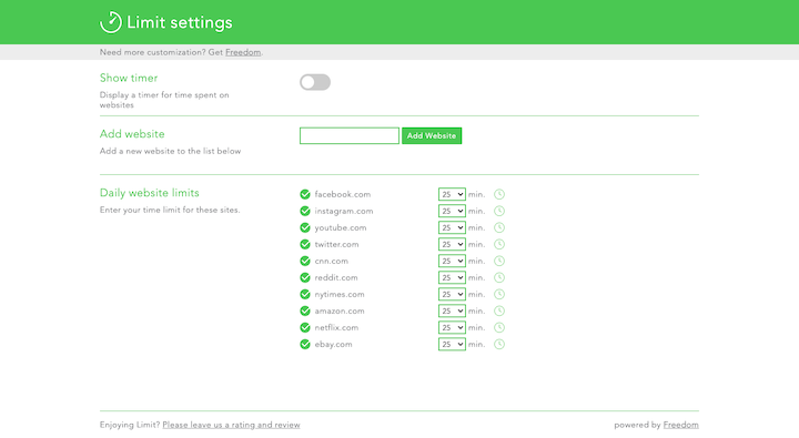 3 Freedom Limit Settings 10 Mejores Herramientas De Gestión Del Tiempo Para Diseñadores Web 3-Freedom-Limit-Settings