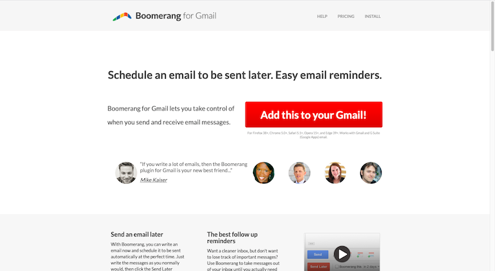 ghostery chrome extension and boomerang for gmail