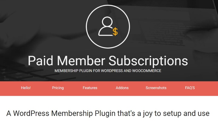 paid member subscriptions' homepage