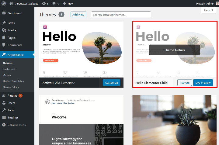 Create Wordpress Child Theme 3 Activate Child Theme How To Create And Customize A Child Theme 3