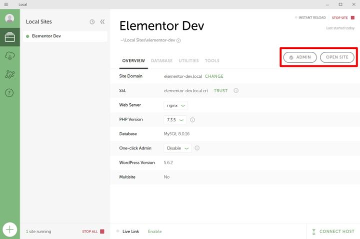 Local Wordpress Development 5 Access Site How To Set Up A Wordpress Development Environment Local-Wordpress-Development-5-Access-Site