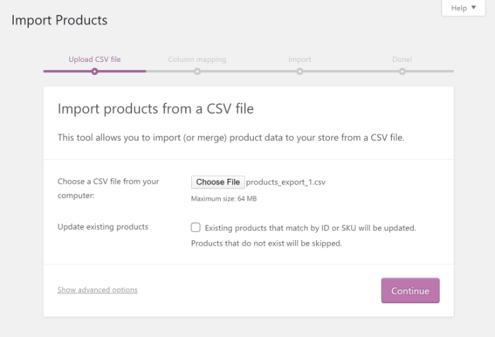 Migrate Shopify To Woocommerce 4 Select Csv File How To Migrate From Shopify To Woocommerce 4