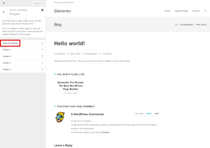 Add Wordpress Widgets 1 Choose Sidebar In Customizer How To Add Or Edit A Custom Sidebar In Wordpress Add-Wordpress-Widgets-1-Choose-Sidebar-In-Customizer