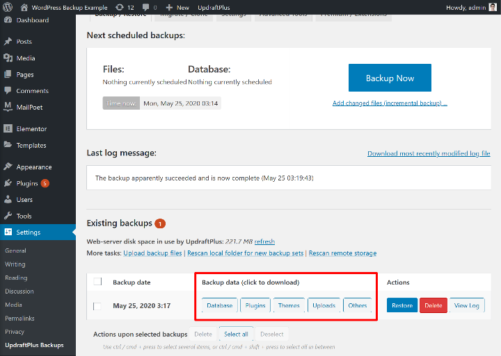 Wordpress Backup Tutorial 3 Updraftplus Download Backup Wordpress Backup: How To Backup Wordpress Site - Manually Or Using A Plugin Wordpress Backup Tutorial 3 Updraftplus Download Backup Wordpress Backup: How To Backup Wordpress Site - Manually Or Using A Plugin 4