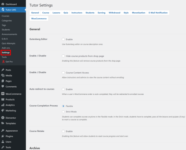 Tutor Lms Tutorial 21 General Settings How To Build An Online Course With Tutor Lms And Elementor Tutor-Lms-Tutorial-21-General-Settings