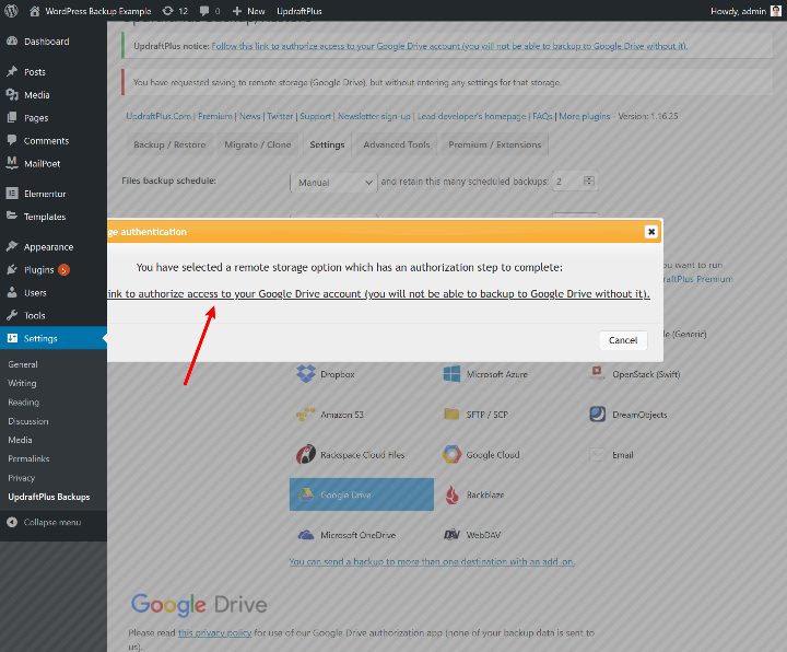 Wordpress Backup Tutorial 5 Updraftplus Auth Google Drive Wordpress Backup: How To Backup Wordpress Site - Manually Or Using A Plugin Wordpress Backup Tutorial 5 Updraftplus Auth Google Drive Wordpress Backup: How To Backup Wordpress Site - Manually Or Using A Plugin 6