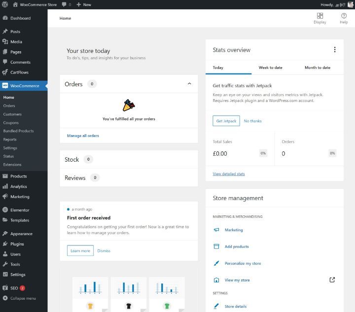 Woocommerce-Dashboard