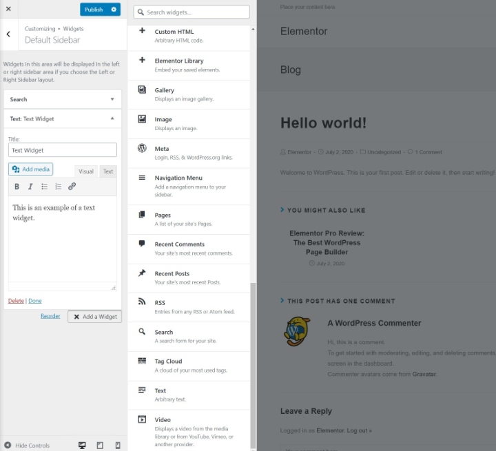 Add Wordpress Widgets 2 Choose Widgets In Customizer How To Add Or Edit A Custom Sidebar In Wordpress Add-Wordpress-Widgets-2-Choose-Widgets-In-Customizer