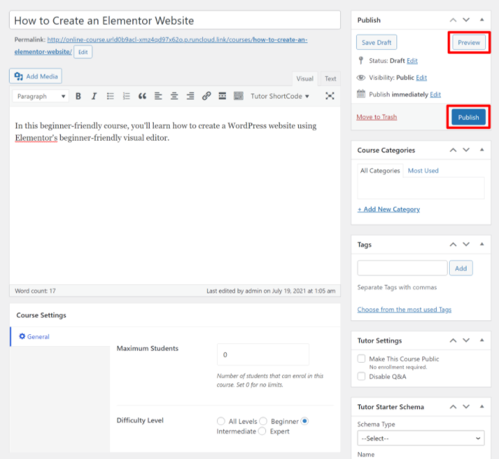 Tutor Lms Tutorial 9 Preview Publish How To Build An Online Course With Tutor Lms And Elementor Tutor-Lms-Tutorial-9-Preview-Publish