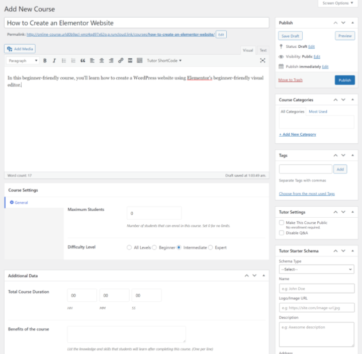 Tutor Lms Tutorial 2 Course Details How To Build An Online Course With Tutor Lms And Elementor Tutor-Lms-Tutorial-2-Course-Details