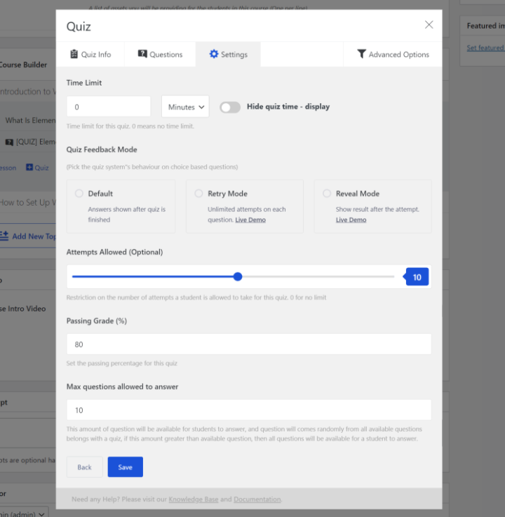 Tutor Lms Tutorial 8 Quiz Settings How To Build An Online Course With Tutor Lms And Elementor Tutor-Lms-Tutorial-8-Quiz-Settings