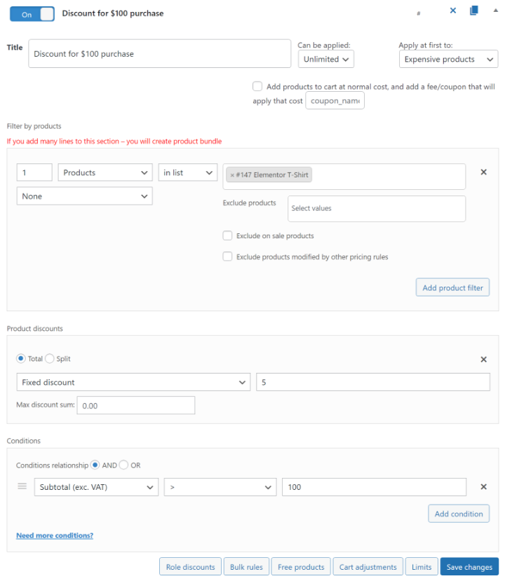 Woocommerce Pricing Rules 8 Cart Discount 100 Subtotal Comment Configurer La Tarification Dynamique Woocommerce Woocommerce-Pricing-Rules-8-Cart-Discount-100-Subtotal
