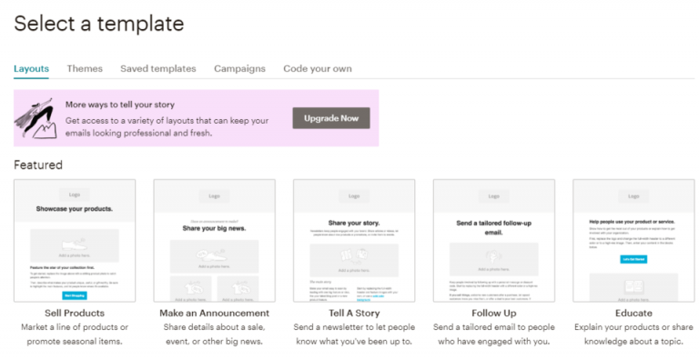 Selecting A Template In Mailchimp The Tools We Love: Mailchimp 3