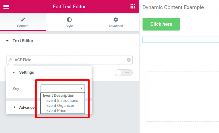 Choosing Acf Field From Dropdown What Is Dynamic Content In Elementor Pro? Plus How To Use Dynamic Content 3