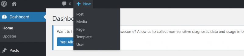 Image1 How To Create A Blog On Wordpress Wordpress Dashboard Screenshot — Adding A New Post Or Page