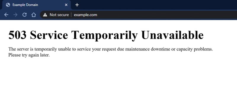 503 Service Temporarily Unavailable
