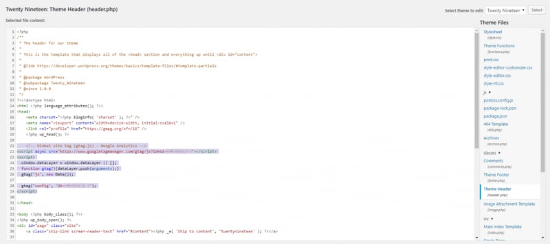 Add Google Analytics Code To Header File How To Install Google Analytics On Your Wordpress Website Add Google Analytics Code To Header File How To Install Google Analytics On Your Wordpress Website 6