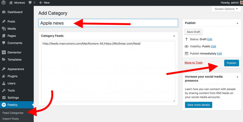 Add Feeds How To Build A News Aggregator Site Using Elementor And Feedzy 3