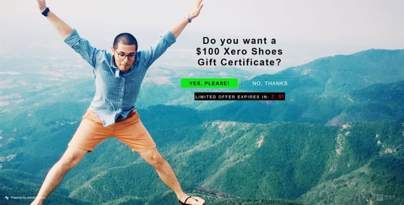 Xero Shoes 10 Inspiring Exit Intent Popup Examples Xero Shoes 10 Inspiring Exit Intent Popup Examples 2