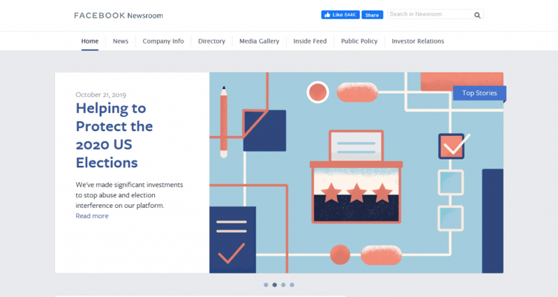 Facebook Newsroom 25 Best Wordpress Websites Examples That You’ll Definitely Recognize 8