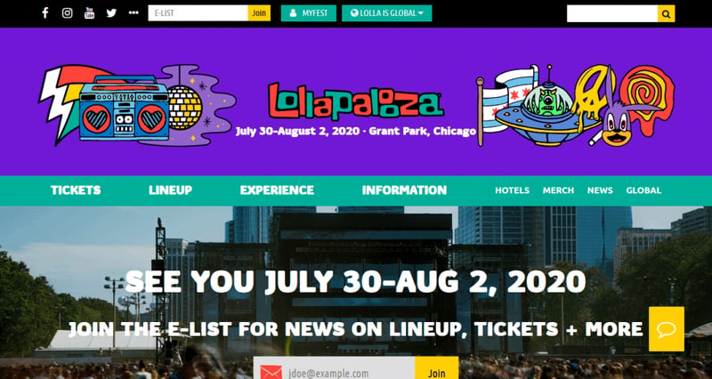 Lollapalooza 25 Best Wordpress Websites Examples That You’ll Definitely Recognize 20