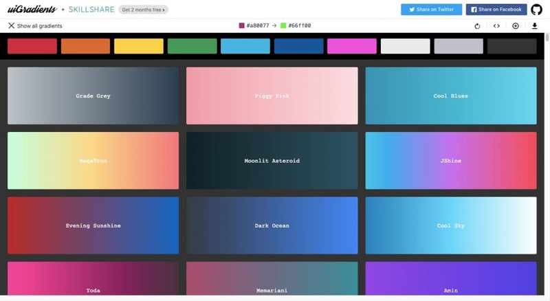 12 Uigradients Generator Como Utilizar Gradientes No Design Web: Tendências E Exemplos 12