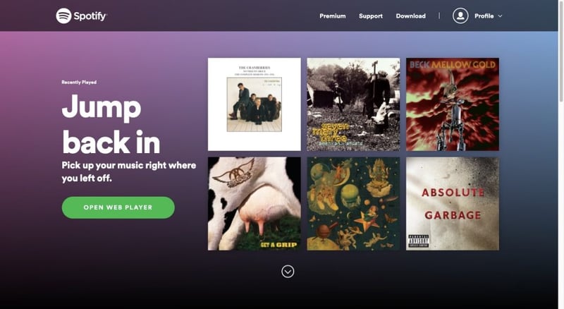 5 Spotify Web Design Gradient Como Utilizar Gradientes No Design Web: Tendências E Exemplos 5