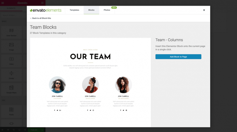 Envato Block Envato Elements: The Biggest Free Elementor Template Resource 1