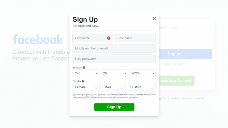 Facebook Signup Form Form Design Best Practices — Takeaways From Our Webinar With Vitaly Friedman Facebook Signup Form Form Design Best Practices — Takeaways From Our Webinar With Vitaly Friedman 1