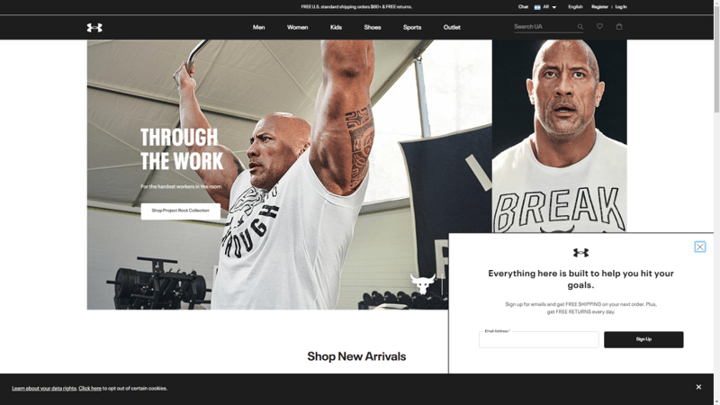 Under Armour Popup 10 Incredible Popup Examples To Increase Your Conversions Under-Armour-Popup