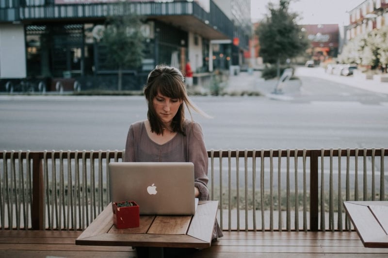 Marketer working