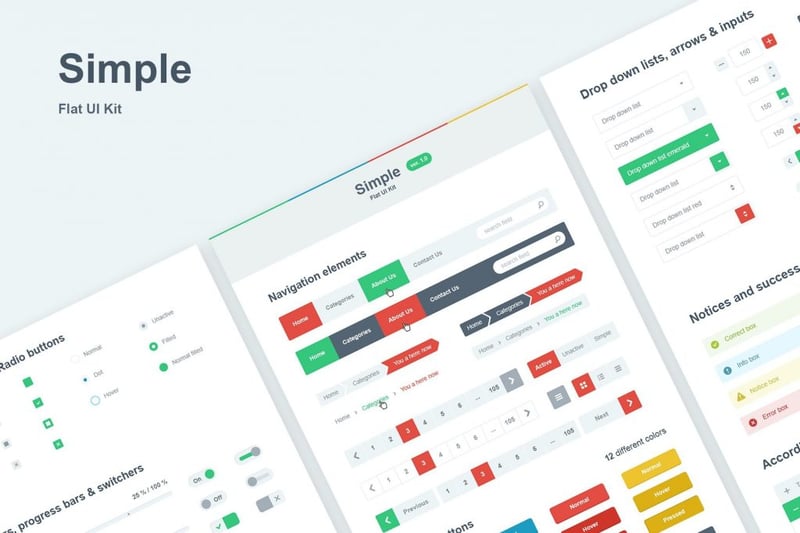 Flat Ui Kit Flat Design: What It Is? Origins, Uses, And Examples Flat Ui Kit
