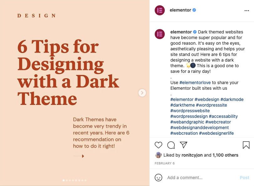 Elementor Instagram Account How Busy Web Creators Can Build A Successful Social Media Presence 5