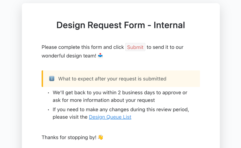 2 Clickup Form For Design Project Requests The Complete Guide To Design Project Management 2