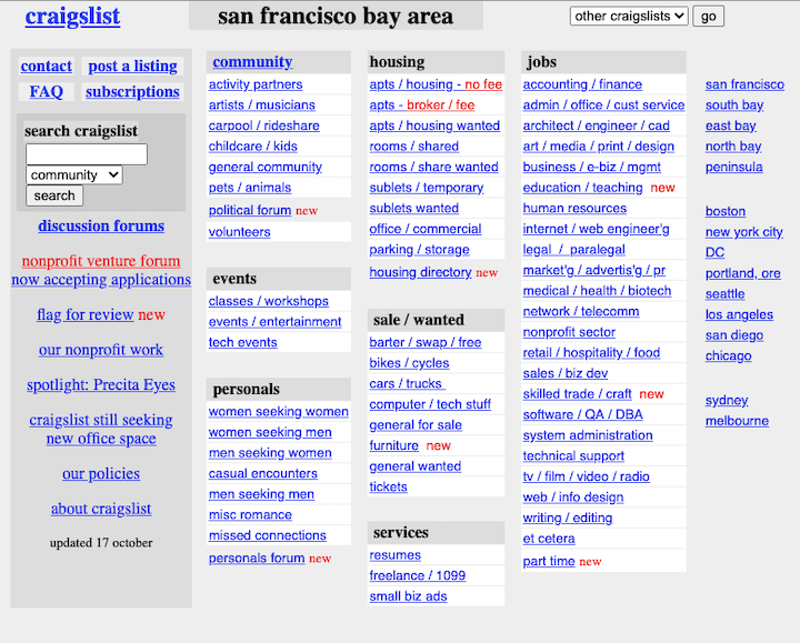 3 Craigslist Sfbay 2000 Screenshot What Is Brutalism In Web Design? And How To Use It + 7 Great Examples 2