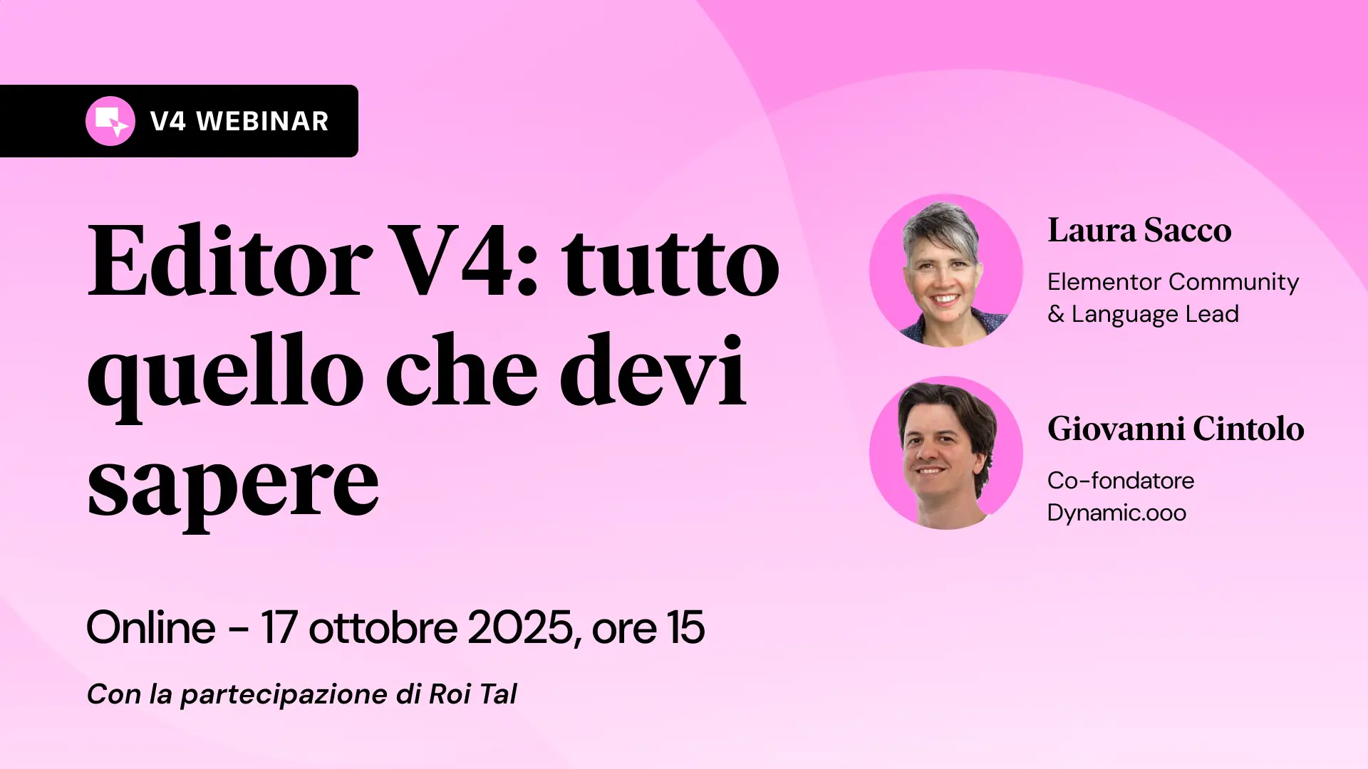 locandina dell'evento, con titolo e foto di Govanni Cintolo e Laura Sacco