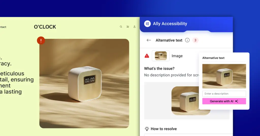 Immagine decorativa che mostra una errore segnalato da Ally Checker di mancanza di alt text su una immagine