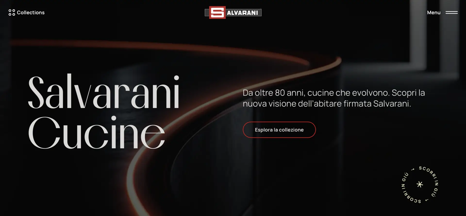 mockup della home page del sito Salvarani