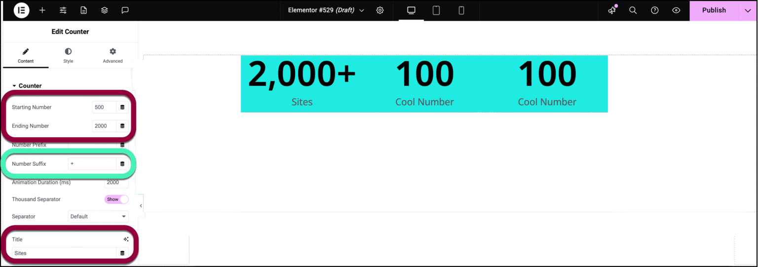 Counter widget | Elementor