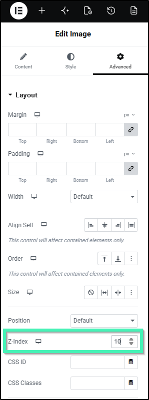 z-index v3 widget